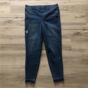 SPANX Dark Blue Jeggings Denim Style Leggings Compressive Distressed Plus Size